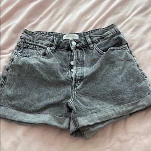 Dynamite Gray Jean Shorts High-Waisted Cuffed